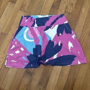 Tina + Jenna Tennis Skort Abstract Colorful Drip Paint Pickleball Golf Size S